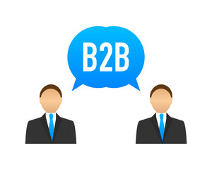 B2B sales person selling products. Business-to-business sales, B2B sales method. Vector illustration.