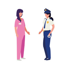 couple of professional workers characters