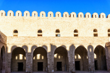 Fototapeta na wymiar Inside Wall of Sousee Ribat in Tunisia.