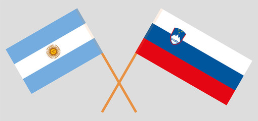 Slovenia and Argentina. The Slovenian and Argentinean flags. Official colors. Correct proportion. Vector