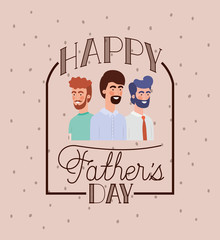happy fathers day card with dads characters