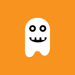 Ghost on the orange background
