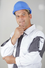 portrait of a male builder
