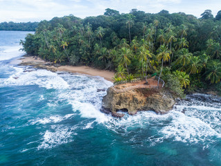 Aerial view from National Park in Manzanillo at the Caribbean in Costa Rica
