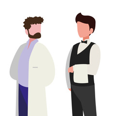 couple of professional workers characters