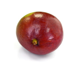 Juicy dessert mango isolated on white background. Sweet Mango slices. 