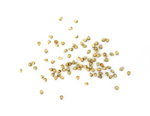 Roasted soybeans (soy nuts) isolated on white background.