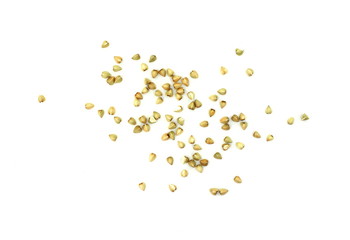 Roasted soybeans (soy nuts) isolated on white background.