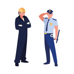 couple of professional workers characters