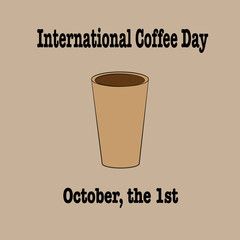 Coffee in paper cup on the brown background