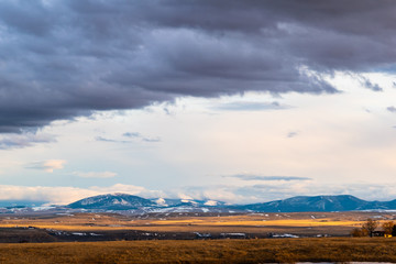 Mountain landscape with clouds