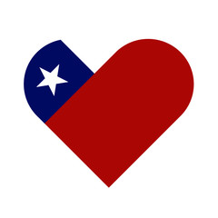 Chile Flag Heart Love Country National World Symbol