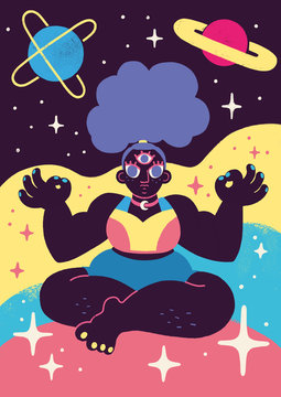Young woman doing yoga meditation