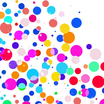 Multicolored bubbles on a white background  
