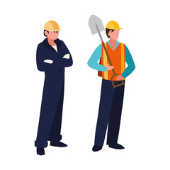 couple of professional workers characters