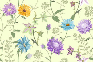 Art floral vector seamless pattern.