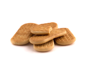 Cookies on a white background. Baby cookies closeup on a white background.