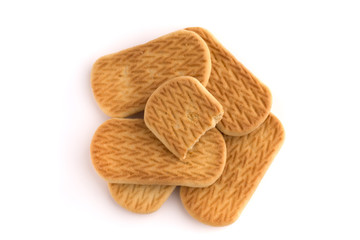 Cookies on a white background. Baby cookies closeup on a white background.