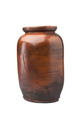 Clay pots on white background