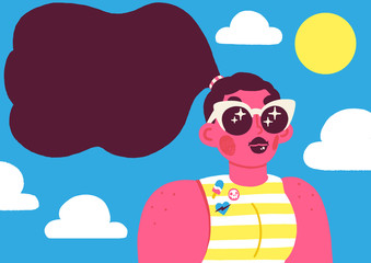 Young woman with sunglasses