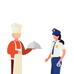 couple of professional workers characters