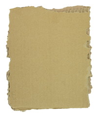 cardboard torn edge. cardboard background isolated on white. Piece of corrugated cardboard torn, isolated on white background. Cardboard texture ragged edge. 