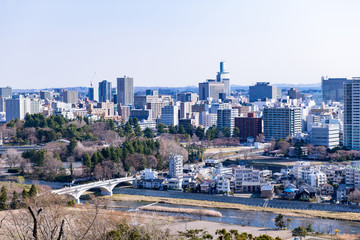 Fototapeta premium 仙台城址からの仙台市街眺望