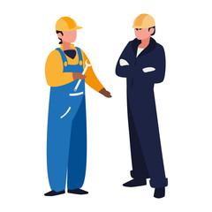 couple of professional workers characters