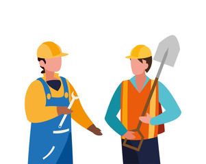 couple of professional workers characters