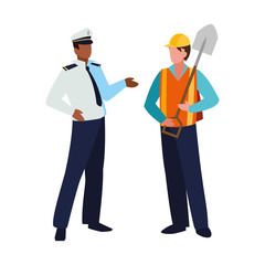 couple of professional workers characters