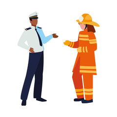 couple of professional workers characters