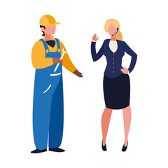 couple of professional workers characters