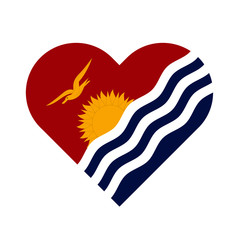 Kiribati Flag Heart Love Country National World Symbol