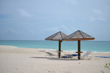 beach chairs on the caribbean