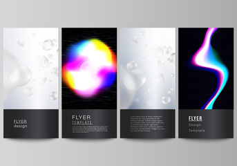 The minimalistic vector layout of flyer, banner design templates. SPA and healthcare design, sci-fi technology background. Abstract futuristic or medical consept backgrounds to choose from.