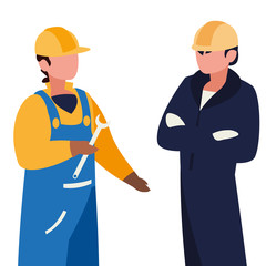 couple of professional workers characters