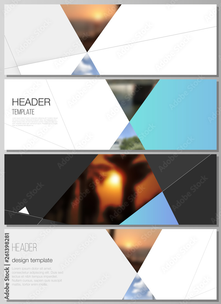 Poster the minimalistic vector illustration of the editable layout of headers, banner design templates. cre