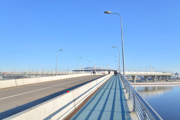 Pedestrian Yacht Bridge in St.Petersburg.