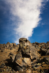 Rock massif and the sky.