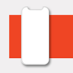 Smartphone blank screen template. Futuristic phone mockup. 3D Rendering