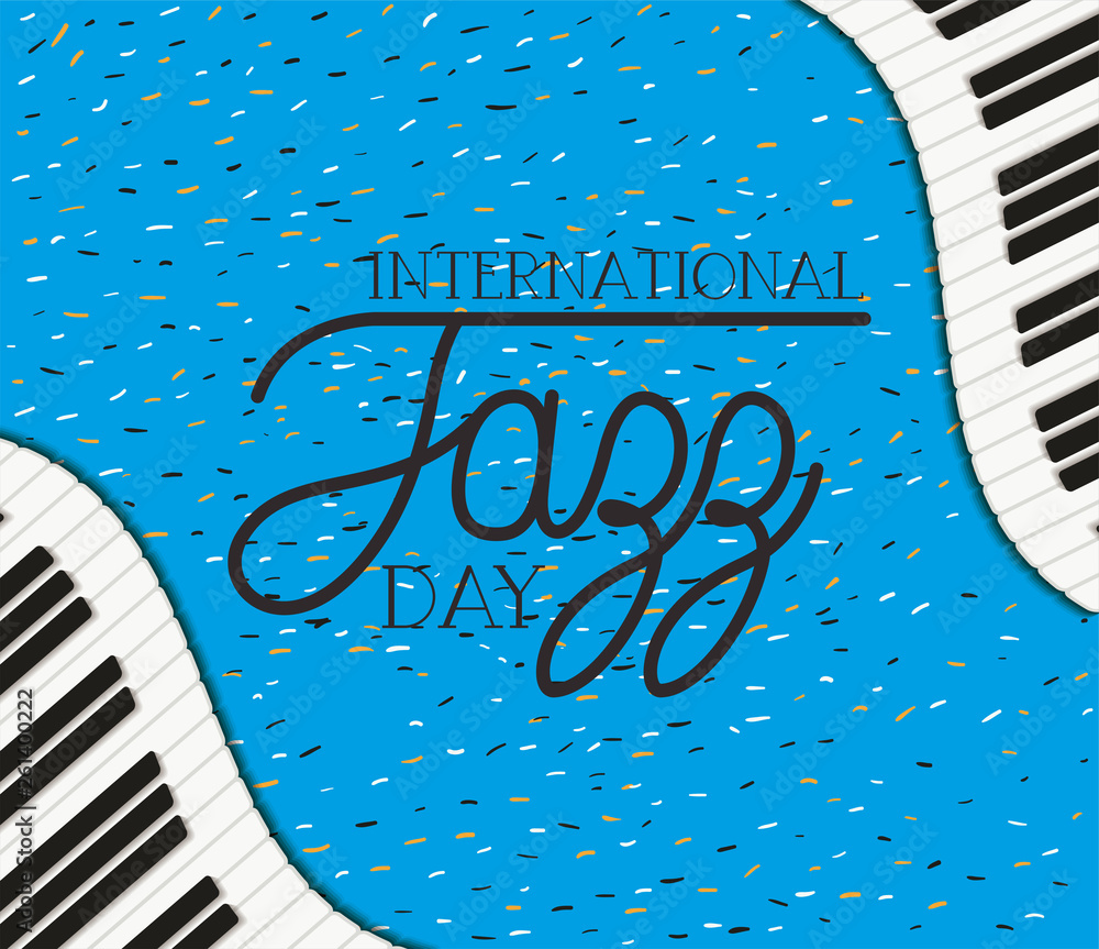 Canvas Prints jazz day poster with piano keyboard