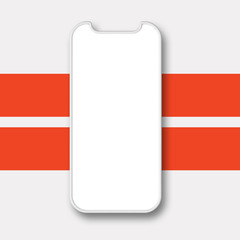 Smartphone blank screen template. Futuristic phone mockup. 3D Rendering