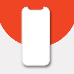 Smartphone blank screen template. Futuristic phone mockup. 3D Rendering