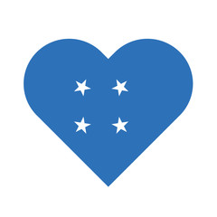 Micronesia Flag Heart