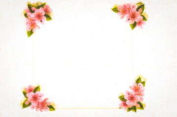 mockup, with hand-painted flowers, with beautiful flowers. Blank space or background for text space. Space for vector lustration. Template for a poster, cards, banner.