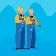 couple of professional workers characters