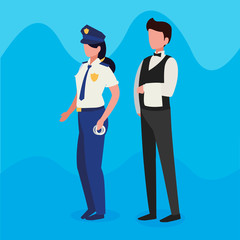 couple of professional workers characters