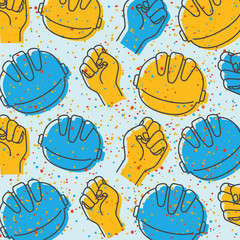 helmet and hand fist construction pattern