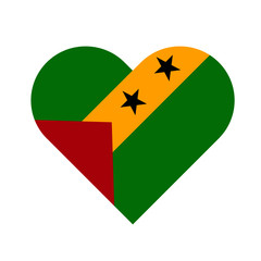 Sao Tome and Principe Flag Heart