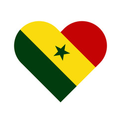 Senegal Flag Heart